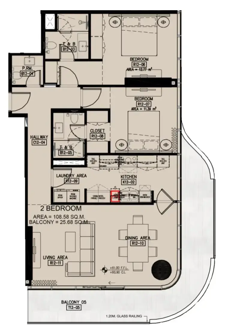 2 Bedrooms in Azha Millennium Residences