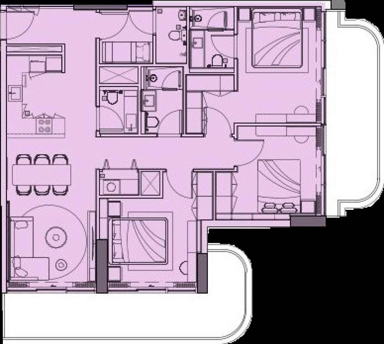 3 Bedrooms in Le Blanc