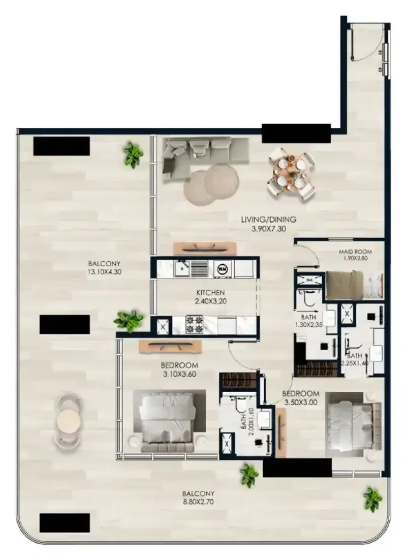 2 Bedrooms in Vista by Vision