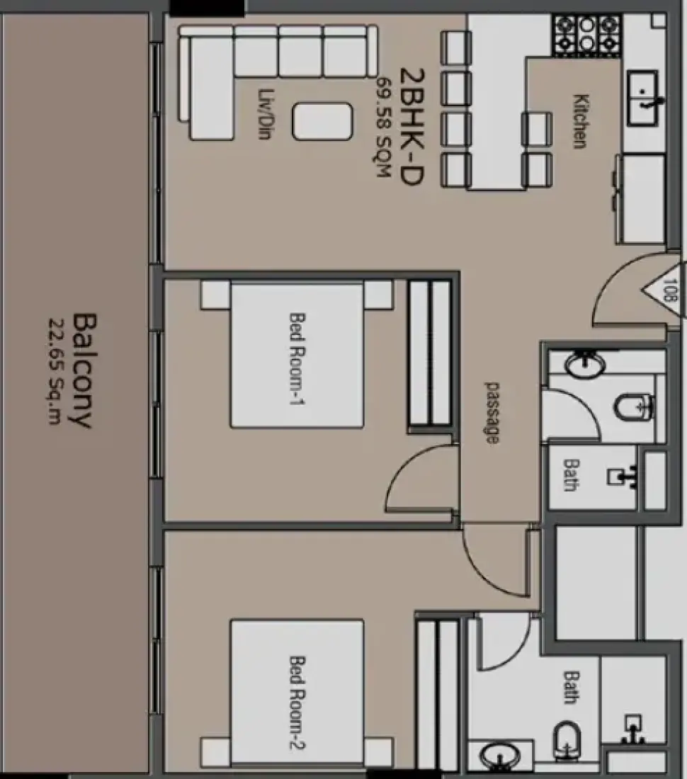 2 Bedrooms in Golden Woods Albab Views