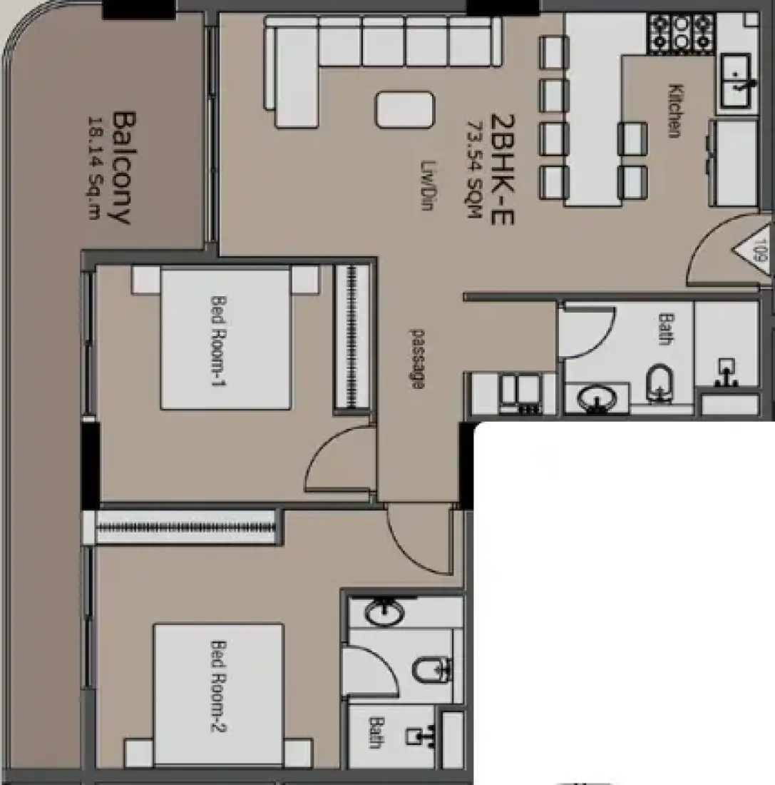 2 Bedrooms in Golden Woods Albab Views