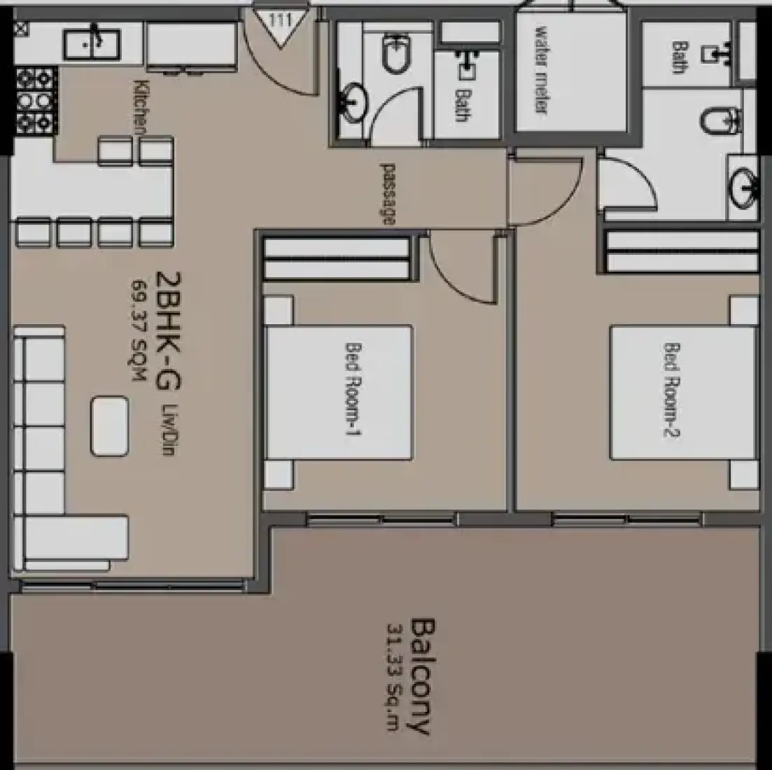 2 Bedrooms in Golden Woods Albab Views