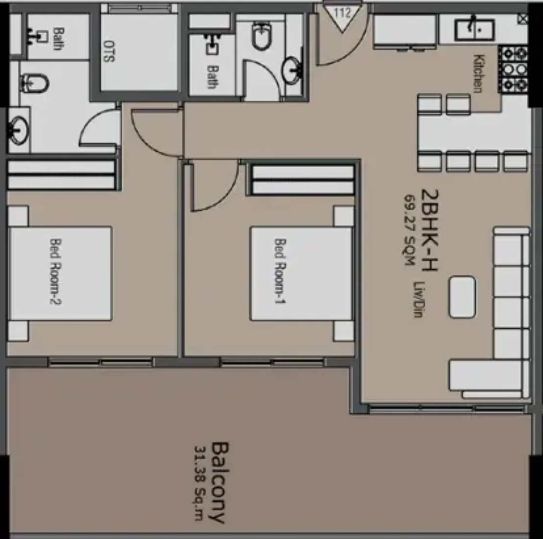 2 Bedrooms in Golden Woods Albab Views