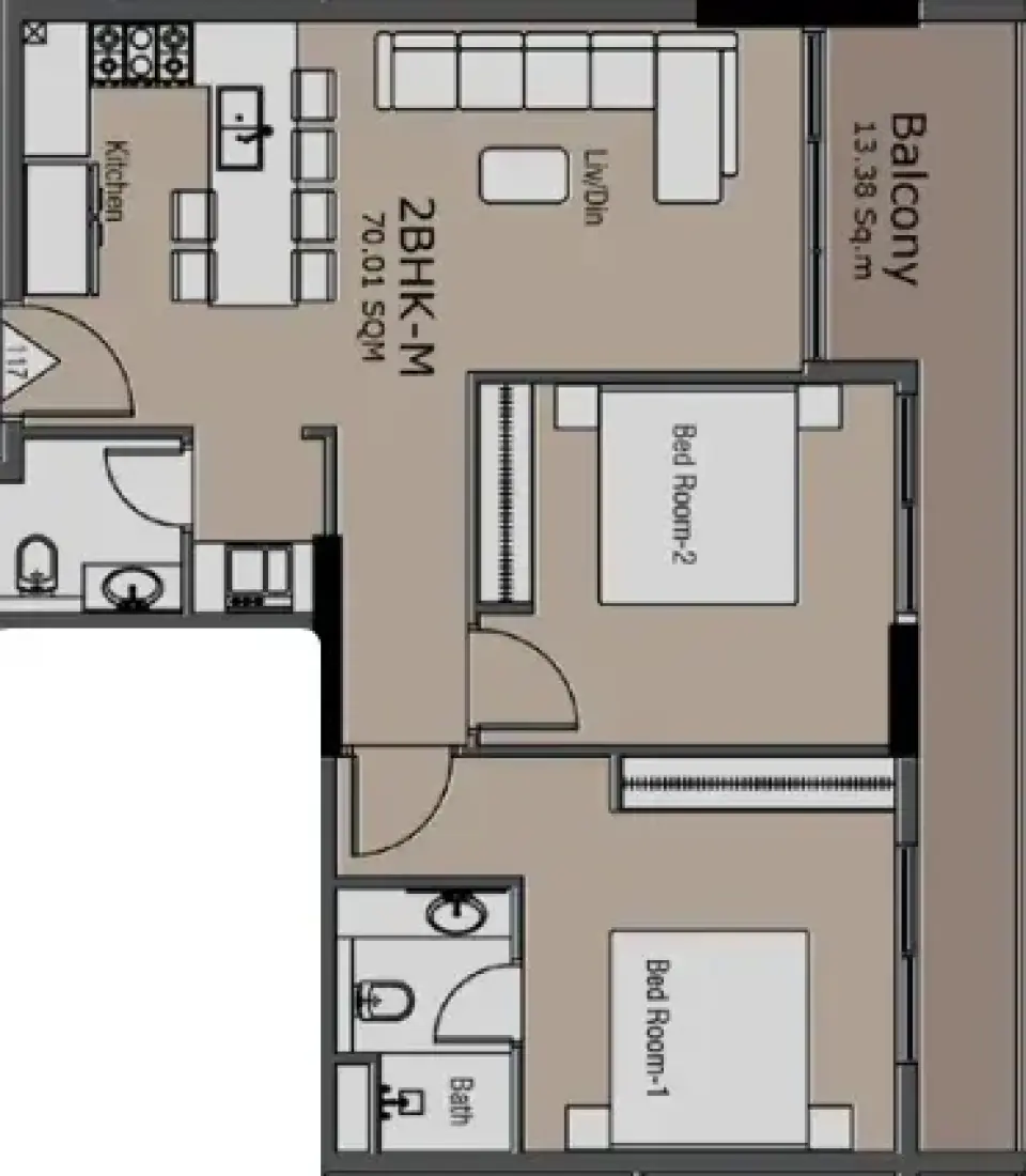 2 Bedrooms in Golden Woods Albab Views