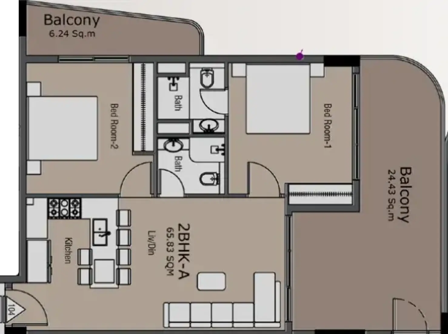 2 Bedrooms in Golden Woods Albab Views