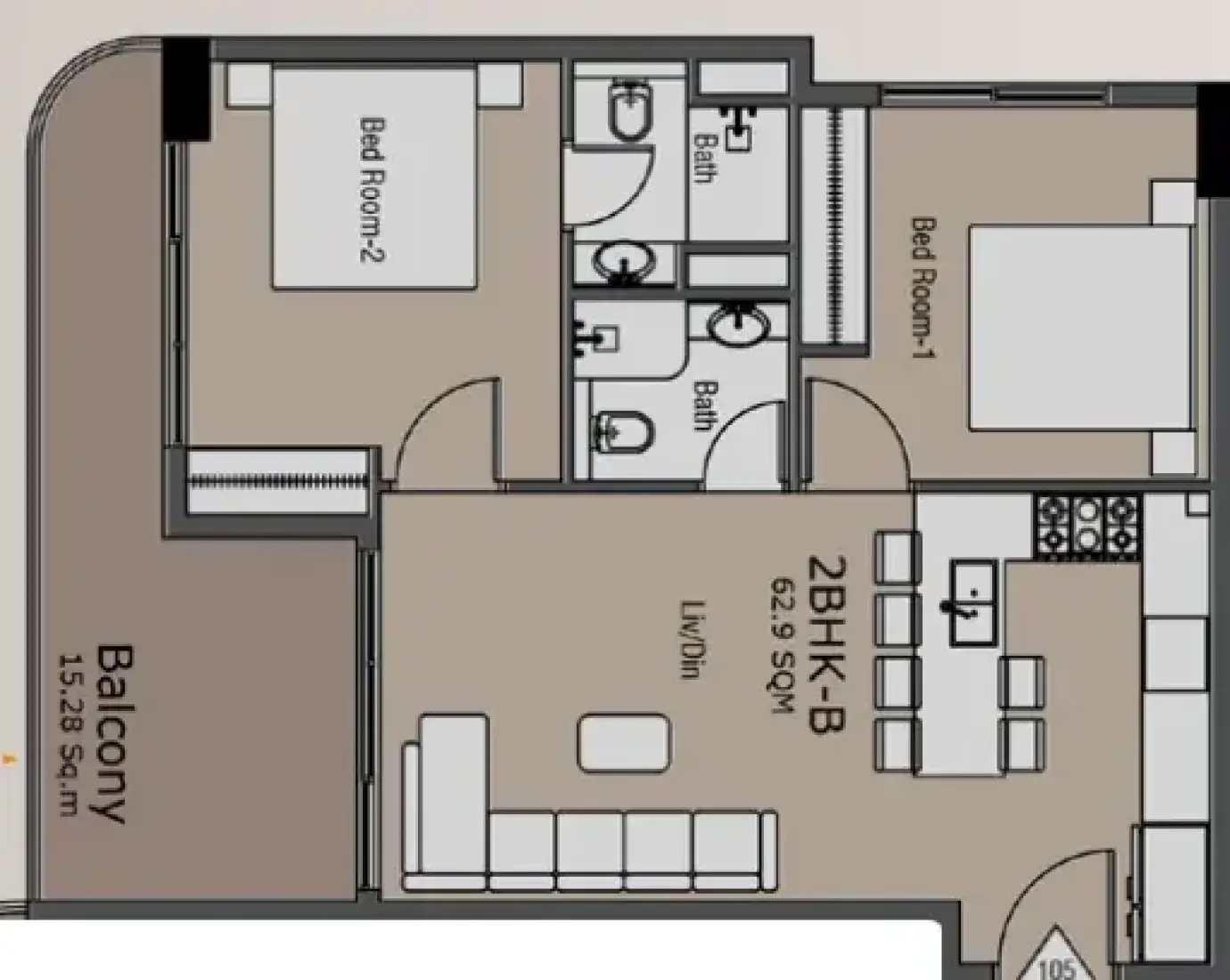 2 Bedrooms in Golden Woods Albab Views