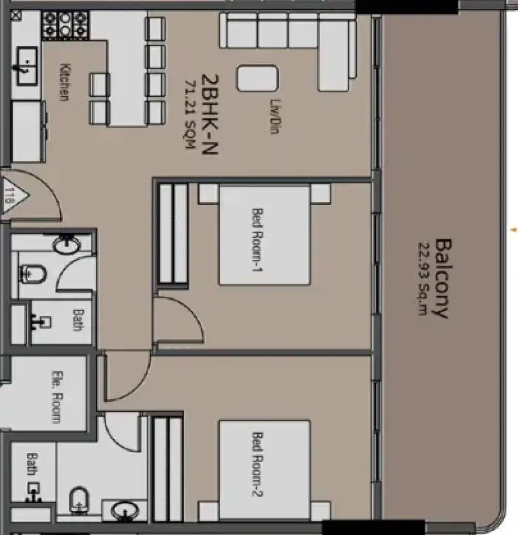 2 Bedrooms in Golden Woods Albab Views