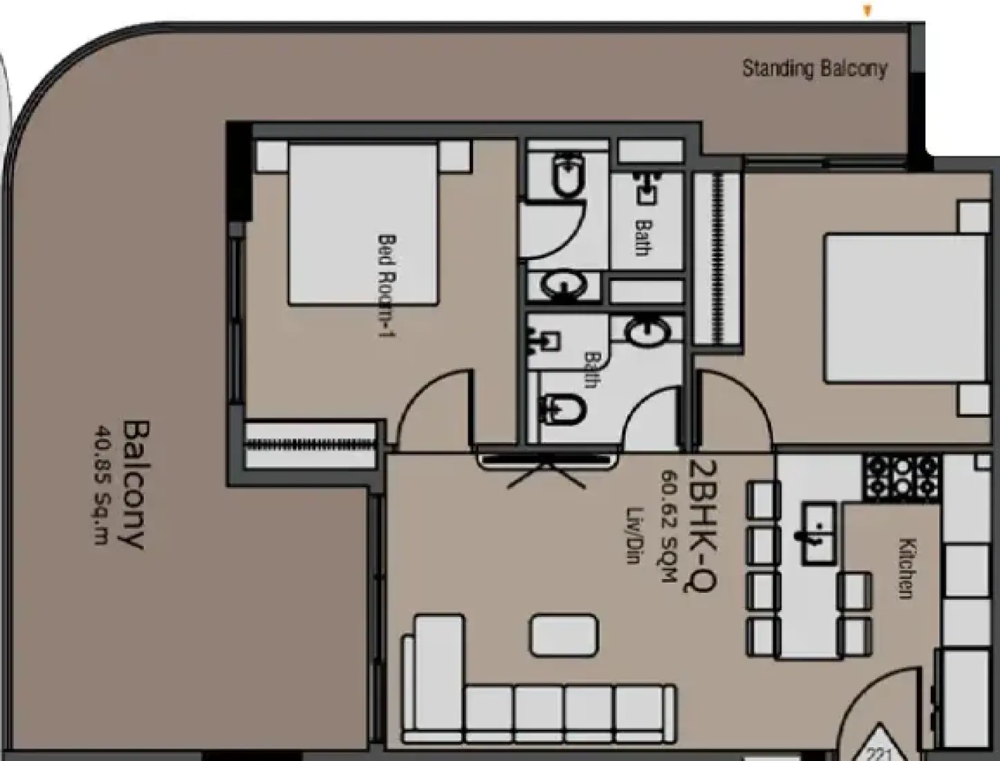 2 Bedrooms in Golden Woods Albab Views