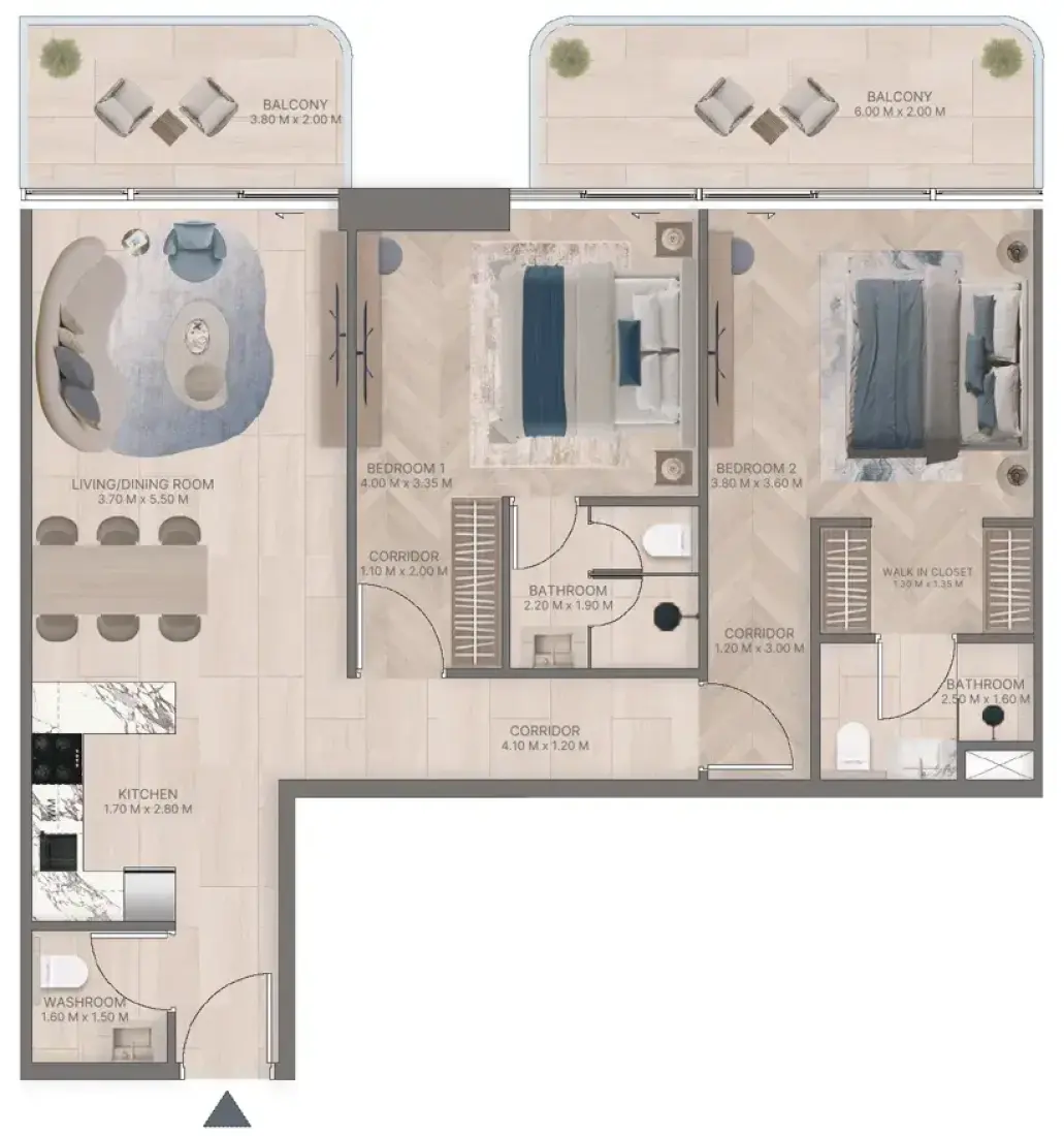2 Bedrooms in Meriden Beach Residences
