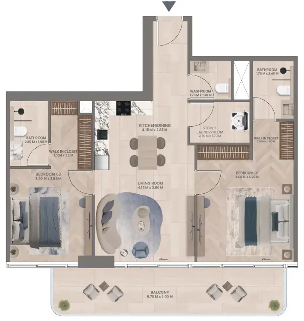 2 Bedrooms in Meriden Beach Residences