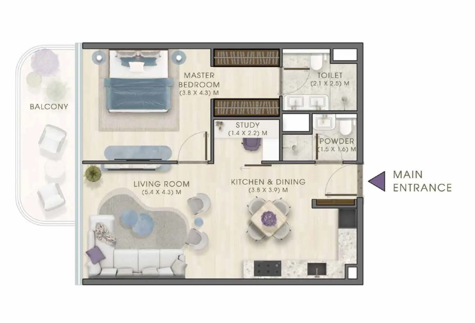 1 Bedroom in Kaia Residences