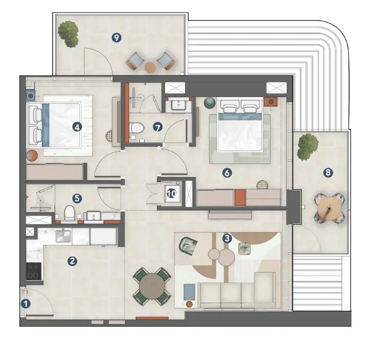 2 Bedrooms in Rove Home Meydan Horizon