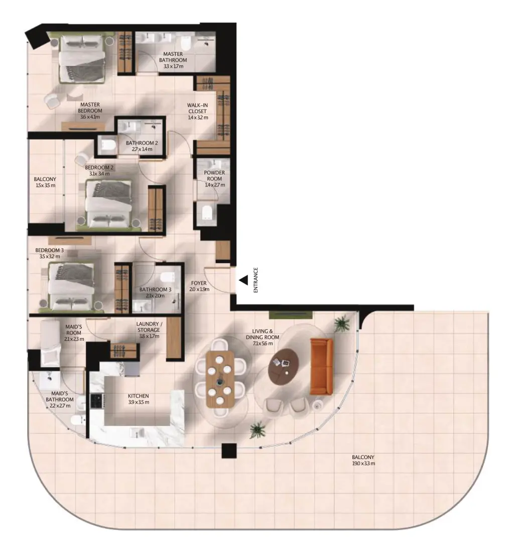 3 Bedrooms in Cascada 2 at WAADA