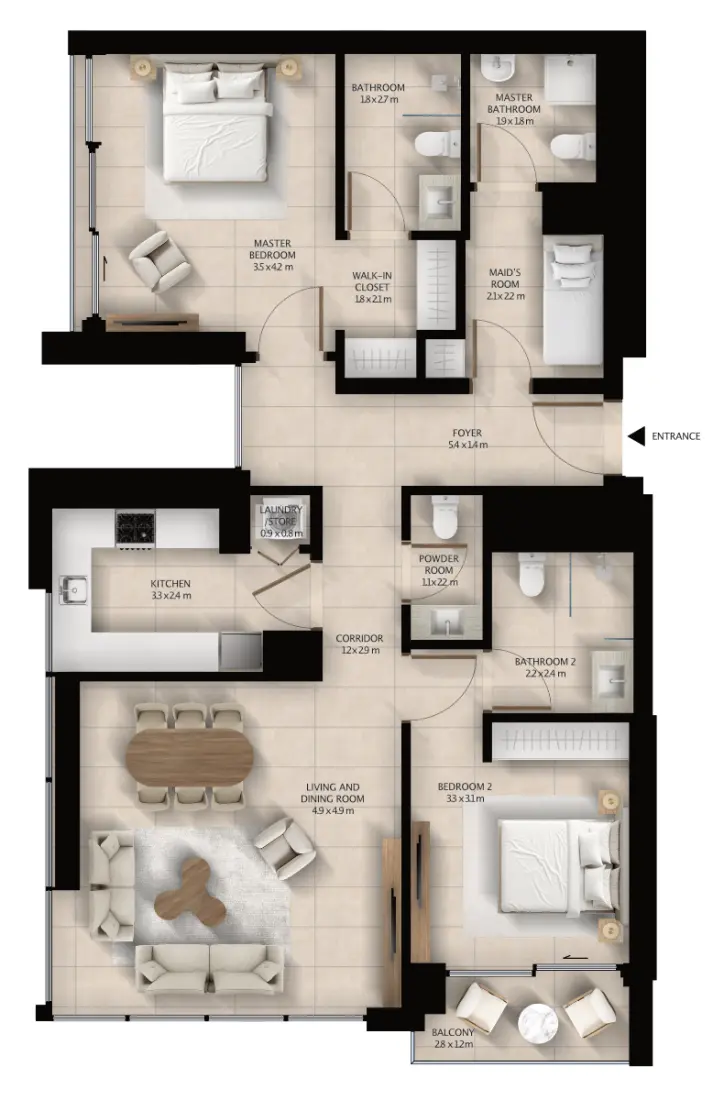 2 Bedrooms in Altura 2 at WAADA