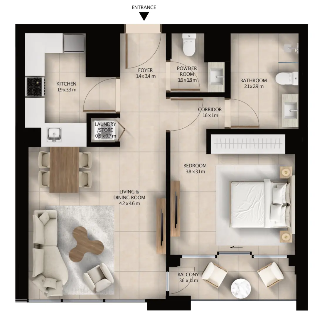 1 Bedroom in Altura 2 at WAADA