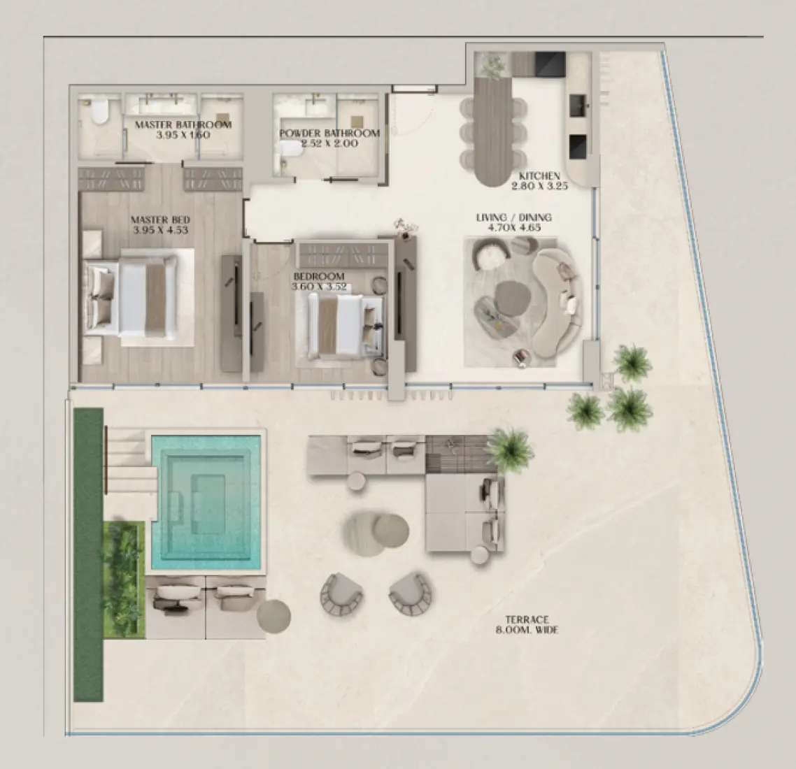 2 Bedrooms in Soleva Beach Residence