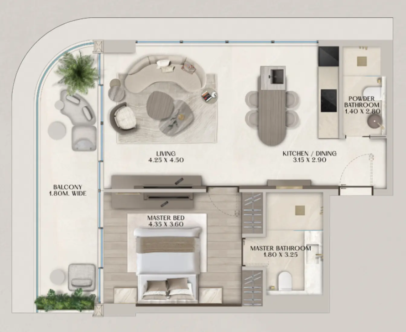 1 Bedroom in Soleva Beach Residence