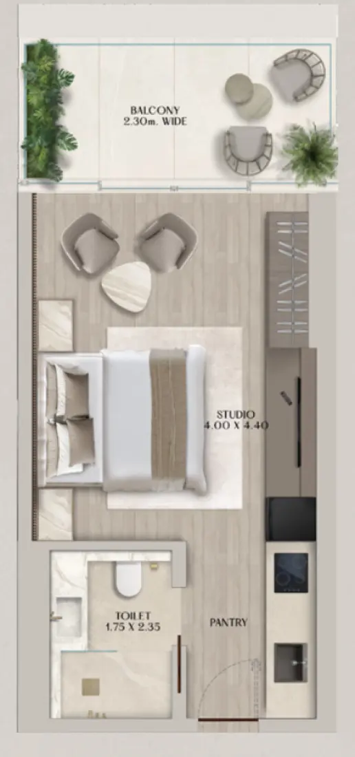 Studio in Soleva Beach Residence