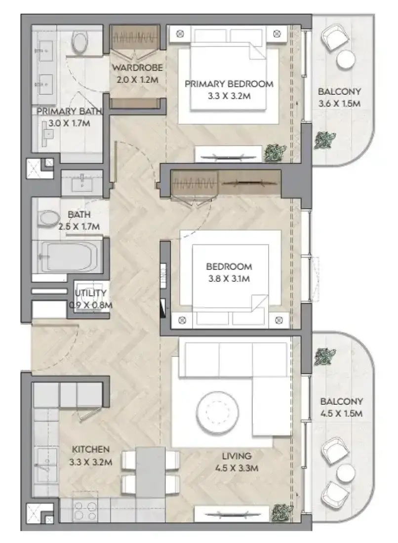 2 Bedrooms in Nura